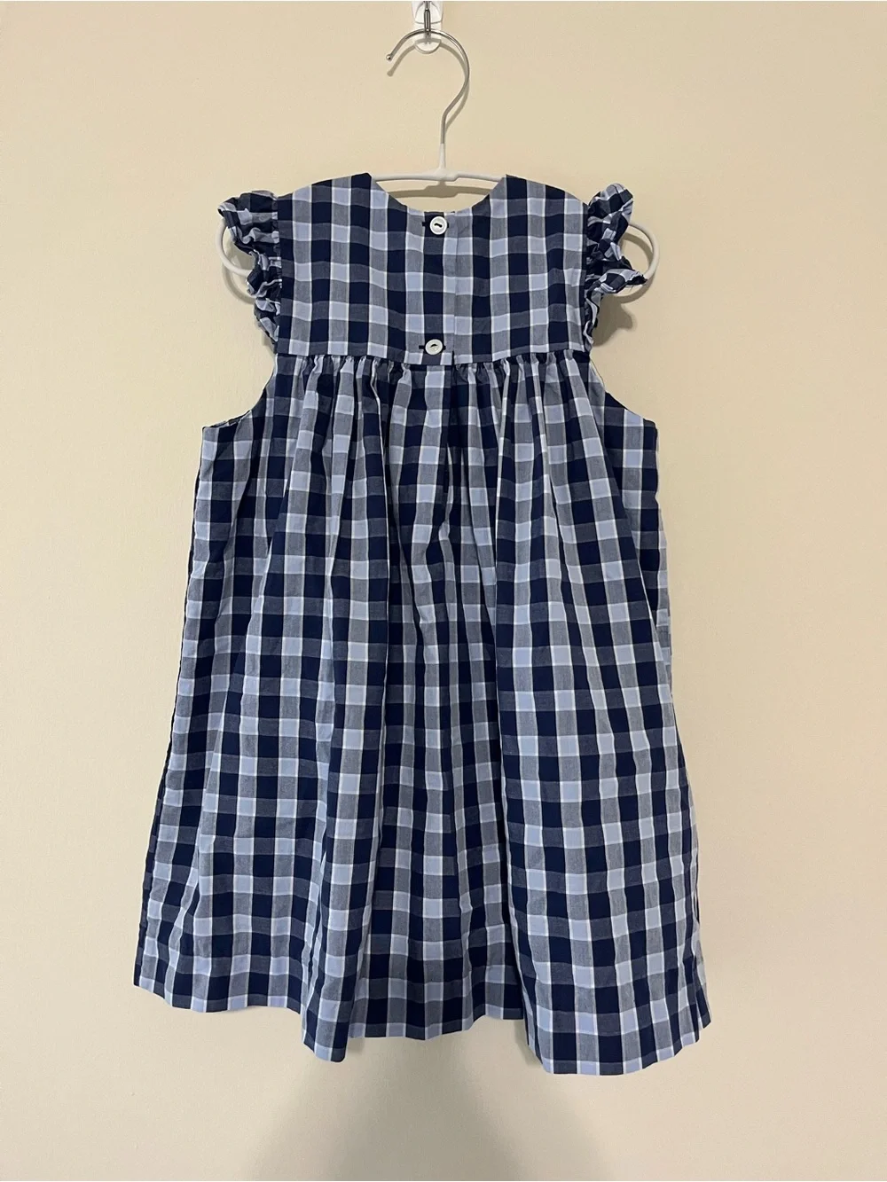 Bella Bliss Plaid Blue Smocked Girls Dress